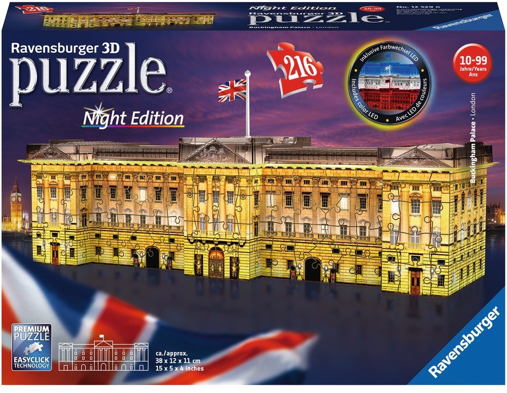 tapijt Zich verzetten tegen vandaag 3D Puzzel - Buckingham Palace - Night Edition (216 stukjes) - kopen bij Spellenrijk.nl tapijt Zich verzetten tegen vandaag 3D Puzzel - Buckingham Palace - Night Edition (216 stukjes) - kopen bij Spellenrijk.nl
