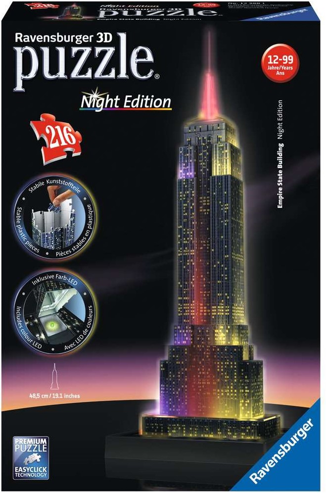 Kreta film staart 3D Puzzel - Empire State Building - Night Edition (216 stukjes) - kopen bij  Spellenrijk.nl