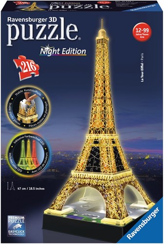 3D Puzzel - Eiffeltoren - Night Edition (216 stukjes)