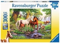 Wilde Paarden bij de Rivier Puzzel (300 XXL stukjes)