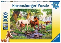 Wilde Paarden bij de Rivier Puzzel (300 XXL stukjes)