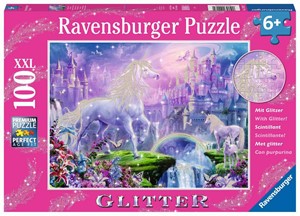 Afbeelding van het spelletje Koninkrijk van de Eenhoorns Glitter Puzzel (100 XXL stukjes)
