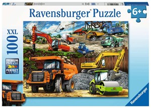 Afbeelding van het spelletje Bouwvoertuigen Puzzel (100 XXL stukjes)