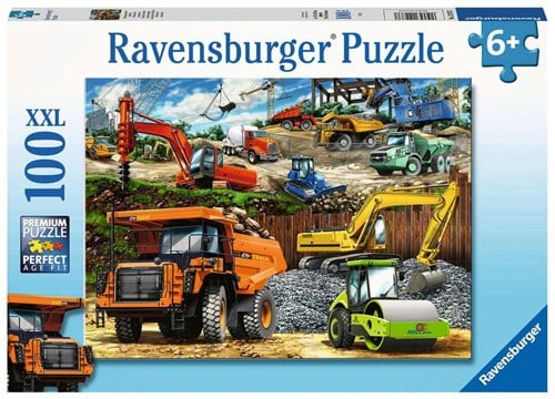 Bouwvoertuigen Puzzel (100 XXL stukjes)