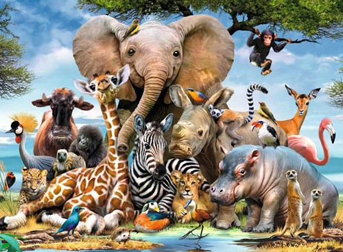 Afrikaanse Vrienden Puzzel (300 XXL stukjes)-2