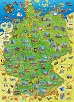Kleurrijke Kaart van Duitsland Puzzel (200 XXL stukjes)-2