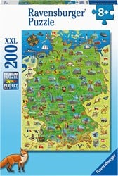 Kleurrijke Kaart van Duitsland Puzzel (200 XXL stukjes)