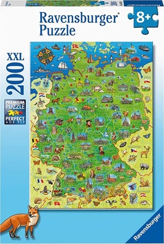 Kleurrijke Kaart van Duitsland Puzzel (200 XXL stukjes)