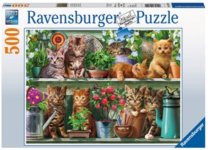Afbeelding van het spelletje Katjes In Het Rek Puzzel (500 stukjes)