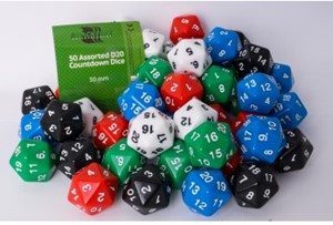 Adc Blackfire 20 Zijdige Dobbelstenen 30Mm Assorti 50 Stuks adc blackfire kopen in de aanbieding