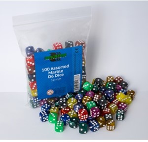 Adc Blackfire Marble Dobbelstenen 12Mm Assorti 100 Stuks adc blackfire kopen in de aanbieding