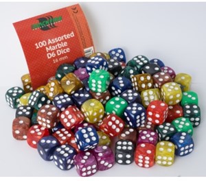 Adc Blackfire Marble Dobbelstenen 16Mm Assorti 100 Stuks adc blackfire kopen in de aanbieding