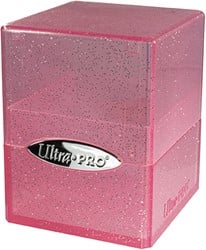Deckbox Satin Cube Glitter Roze