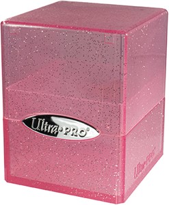 Afbeelding van het spel Deckbox Satin Cube Glitter Roze