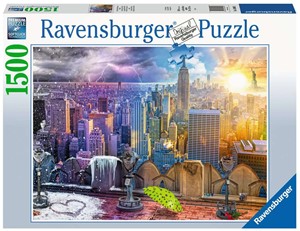 Thumbnail van een extra afbeelding van het spel NY Skyline Dag en Nacht Puzzel (1500 stukjes)