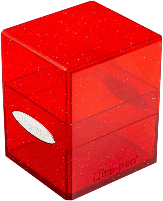 Deckbox Satin Cube Glitter Red kopen bij Spellenrijk.nl