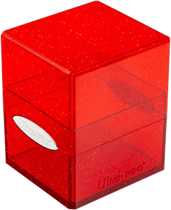 Afbeelding van het spelletje Deckbox Satin Cube - Glitter Red