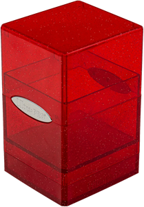 Afbeelding van het spelletje Deckbox Satin Tower - Glitter Red