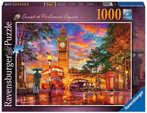 Afbeelding van het spelletje Zonsondergang op Parliament Square, Londen Puzzel (1000 stukjes)