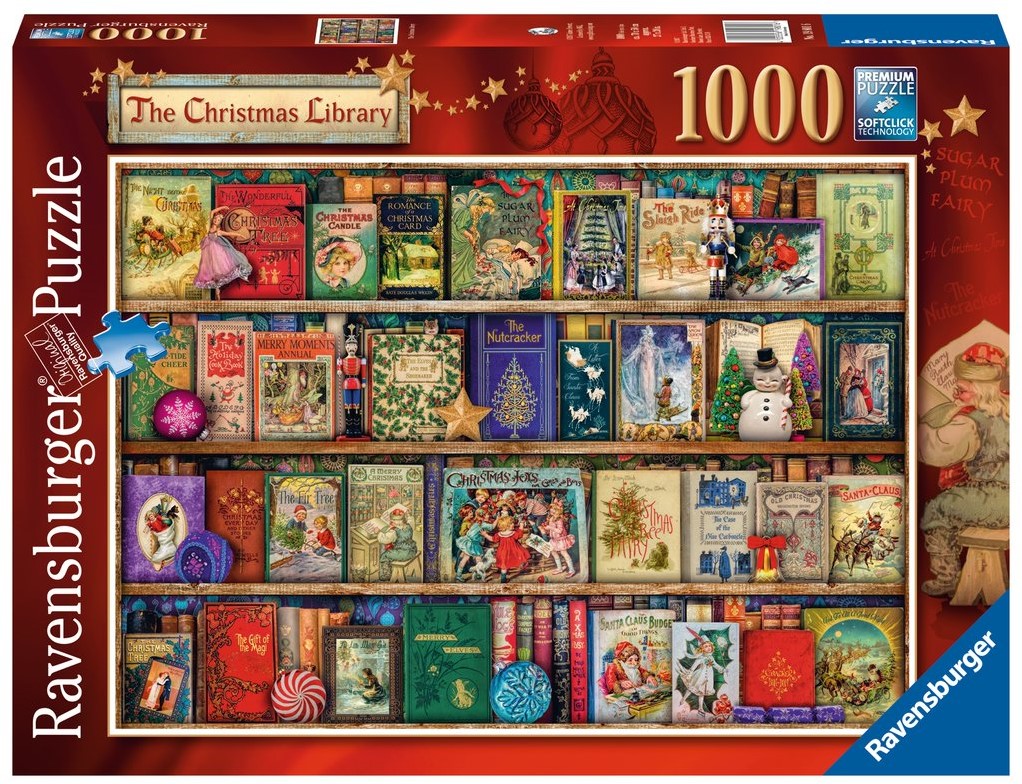 focus Moeras Metalen lijn The Christmas Library Puzzel (1000 stukjes) - kopen bij Spellenrijk.nl