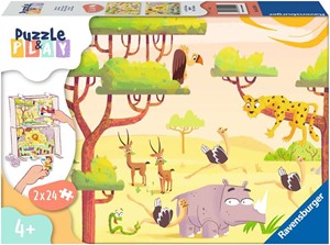 Afbeelding van het spel Puzzle & Play - Safari-tijd Puzzel (2x24 stukjes)