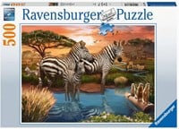 Zebra's Bij De Drinkplaats Puzzel (500 stukjes)
