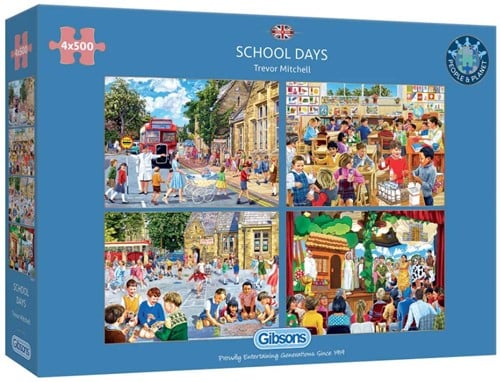School Days Puzzels (4 x 500 stukjes)