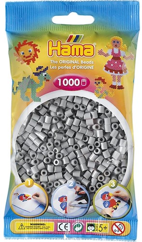 Hama - Strijkkralen Grijs (1000 stuks)