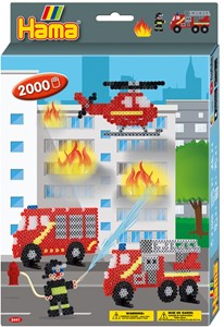 Afbeelding van het spelletje Hama - Brandweer Strijkkralen (2000 stuks)