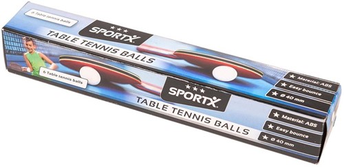SportX - Tafeltennisballen in Doos (6 stuks)
