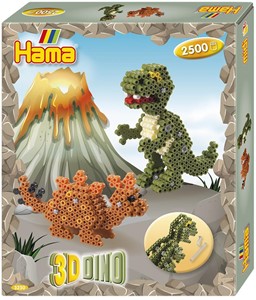 Afbeelding van het spelletje Hama - Dino Strijkkralen 3D (2500 stuks)