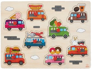 Afbeelding van het spel Houten Knopjes Puzzel Foodtrucks