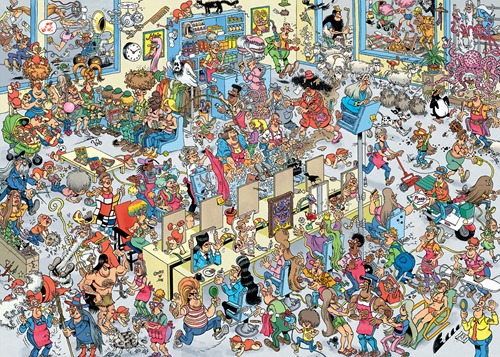 Jan van Haasteren - Bij de Kapper Puzzel (1000 stukjes)-2
