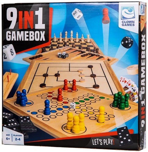 Clown 9-In-1 Spellendoos Hout-2