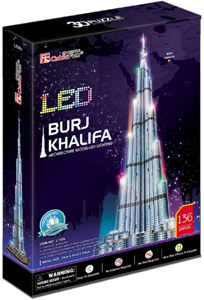 Afbeelding van het spelletje 3D Puzzel - Burj Khalifa LED (136 stukjes)