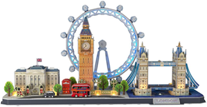 Thumbnail van een extra afbeelding van het spel 3D Puzzel - City Line London LED (107 stukjes)