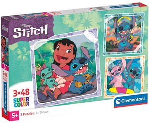 Afbeelding van het spelletje Stitch Puzzel (3x48 stuks)