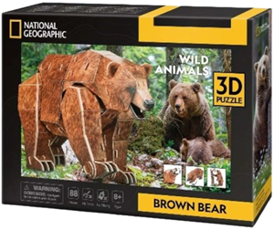 CubicFun 3D Puzzel - National Geographic Bruine Beer (88 stukjes)