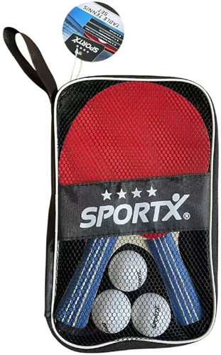 SportX - Tafeltennisset met 3 Tafeltennisballen in Tafeltennistas (4 ster)