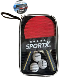 SportX - Tafeltennisset met 3 Tafeltennisballen in Tafeltennistas (5 ster)