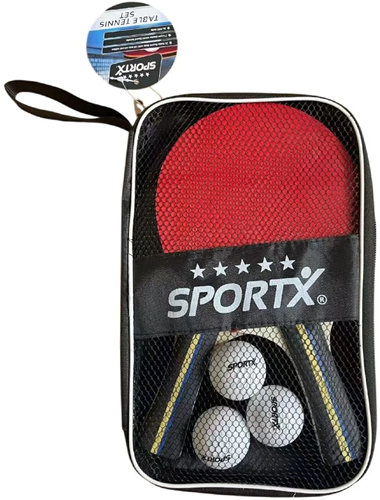 SportX - Tafeltennisset met 3 Tafeltennisballen in Tafeltennistas (5 ster)