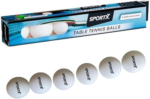 SportX - Tafeltennisballen in Doos (6 stuks)