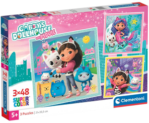 Clementoni Gabby's Dollhouse Puzzel (3x48 stukjes)
