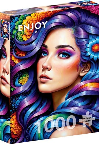 Rainbow Flower Portrait Puzzel (1000 stukjes)