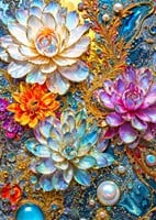 Pearlescent Waterlilies Puzzel (1000 stukjes)-2