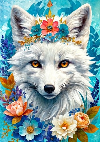 Blooming Snow Fox Puzzel (1000 stukjes)-2