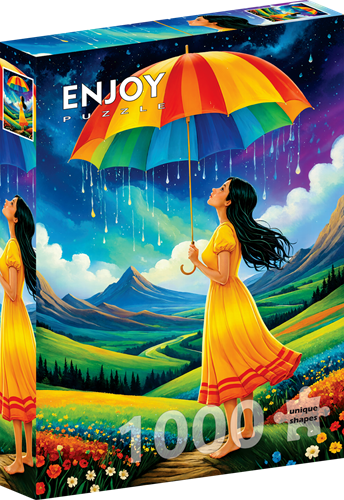 Rainbow Umbrella Puzzel (1000 stukjes)
