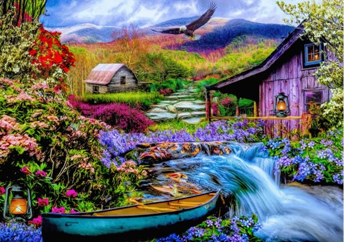 Heaven on Earth in the Mountains Puzzel (1500 stukjes)-2