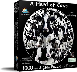 Koeien Ronde Puzzel (1000 stukjes)