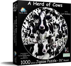 Afbeelding van het spelletje Koeien Ronde Puzzel (1000 stukjes)